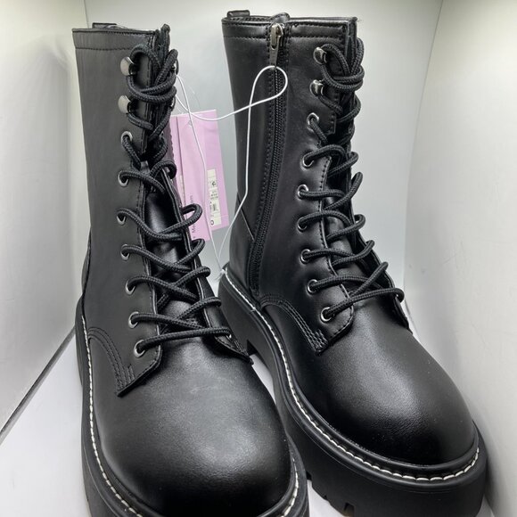 Wild Fable Womens Logan Lug Combat Boots with Memory Foam Insole Black NWT - Picture 4 of 10
